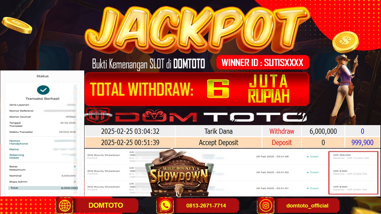 JACKPOT SLOT WILD BOUNTY SHOWDOWN 25 FEBRUARI 2025